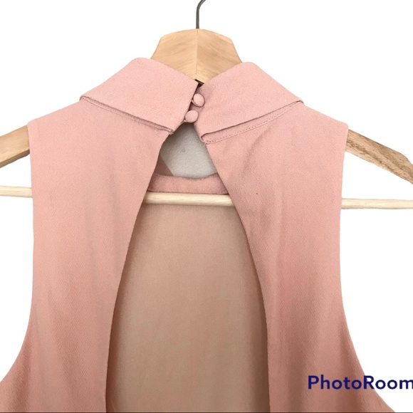 Lulus Blush Pink Fit and Flare Mini Dress | Choker Collar | Open Back - Picture 9 of 16